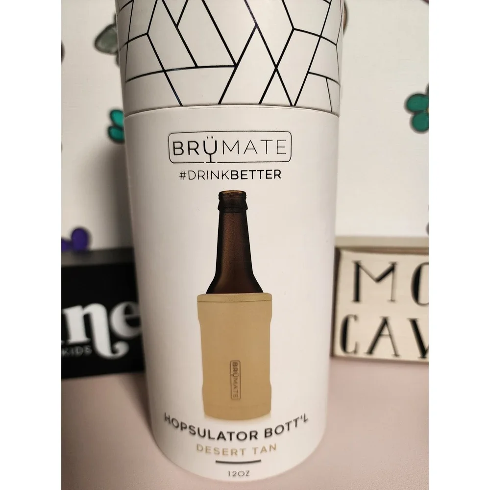 BruMate Hopsulator Bottl 12oz Insulated Bottle Cooler Desert Tan NWT